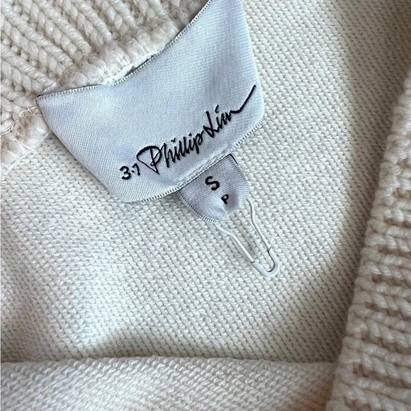 NEW 3.1 Phillip Lim Terry Crop Sweater sweatshirt knit Ivory luxury S - Picture 9 of 9
